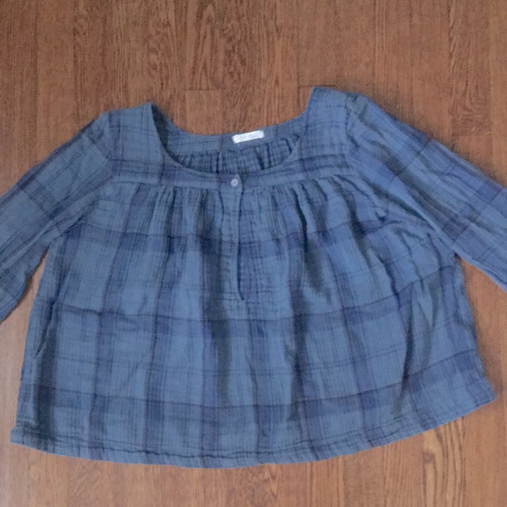 Free People X CP Shades Plaid Double Cloth Top USA - Picture 11 of 11